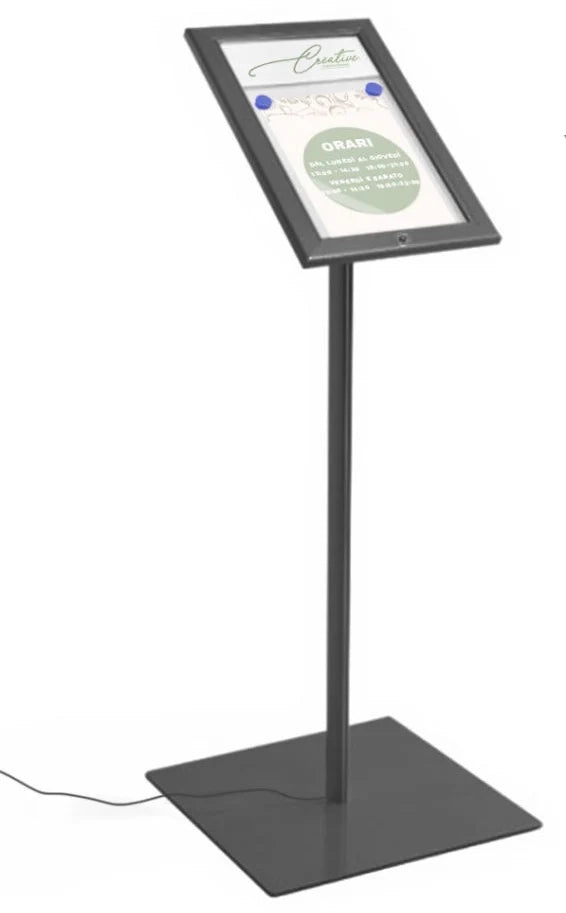 Leggio Menu per esterni Led Nero Ristoranti Alberghi Bed and Breakfast - A4 LED