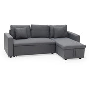 CLARKDivano letto angolare a 3 posti grigio
