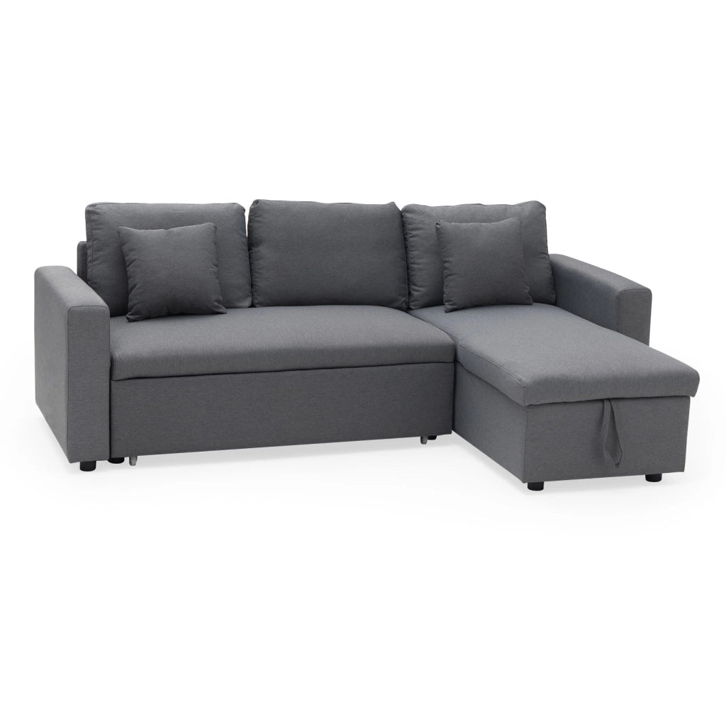 CLARKDivano letto angolare a 3 posti grigio