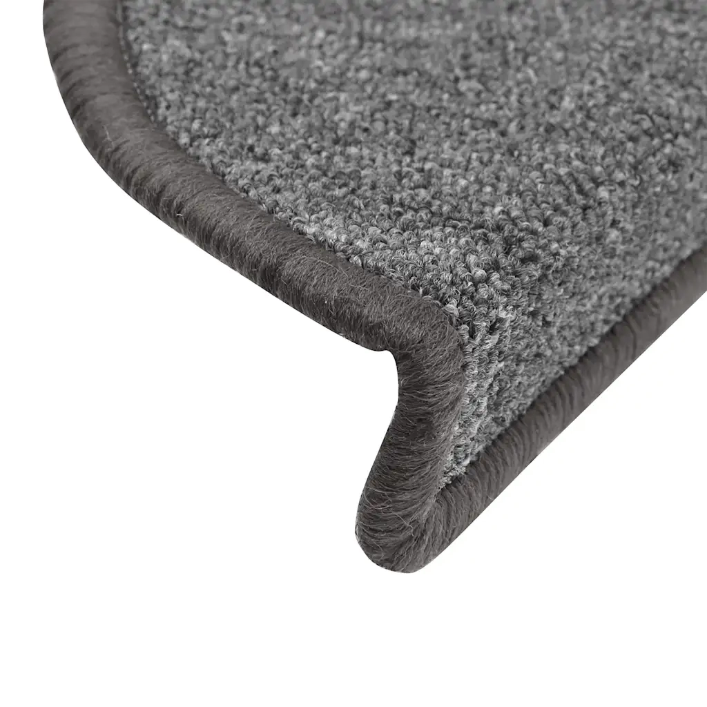 Tappetini per scale 20 pz | Gradini per Scale 56x17x3 cm Grigio scuro Semicircolari