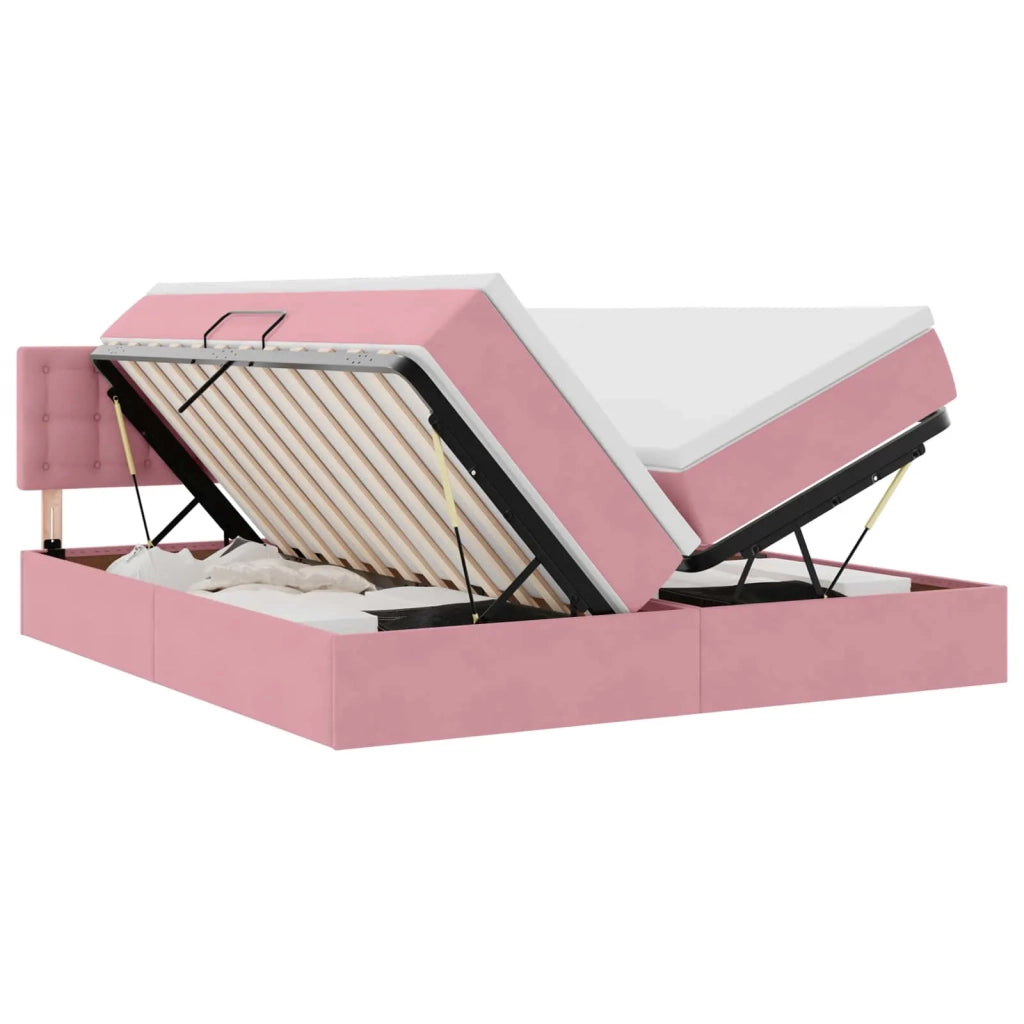 Letto con Contenitore con materasso Rosa 100 x 200 cm
