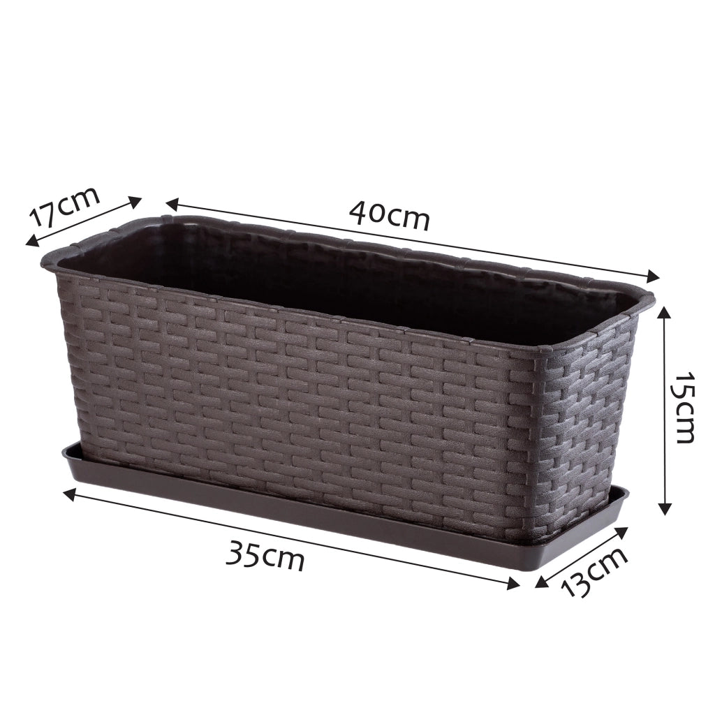 Fioriera da balcone KADAX con supporto, 40 cm, marrone.