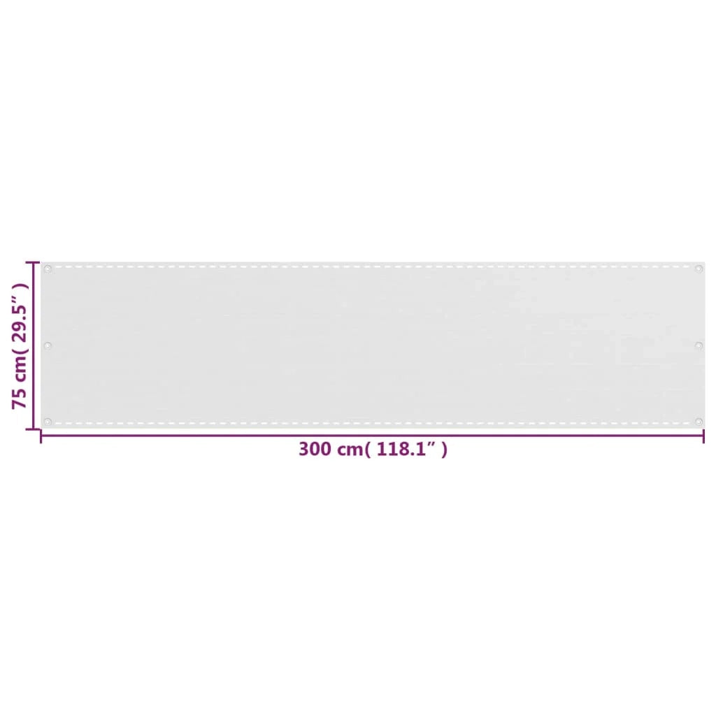 Schermo per balcone 75 x 300 cm HDPE bianco 02_0010049