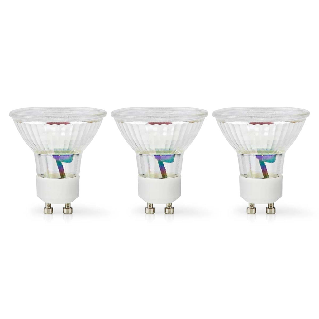 Confezione da 3 lampadine LED GU10 Spots 4,5W 345lm 2700K IPX2 Vintage Bianco Nedis