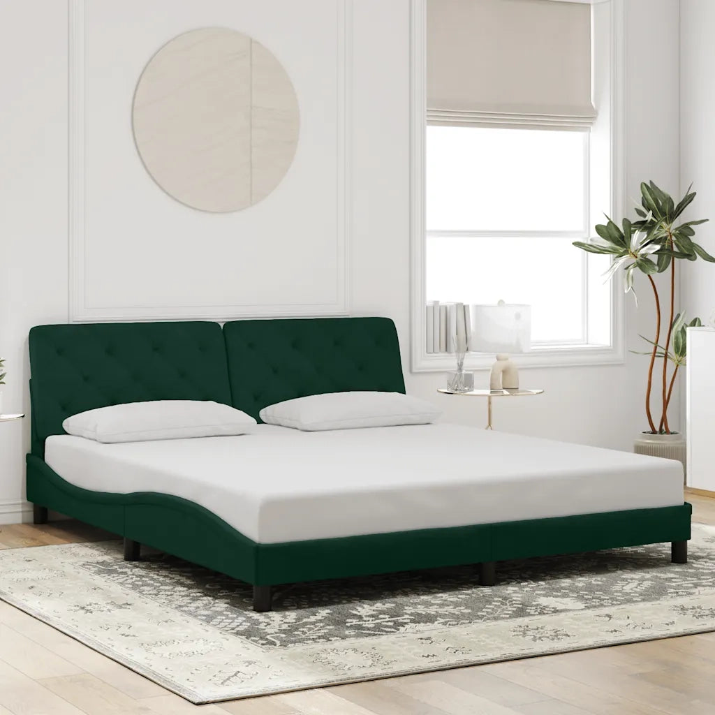 Giroletto senza Materasso Verde Scuro 180x200 cm in Velluto 3207938