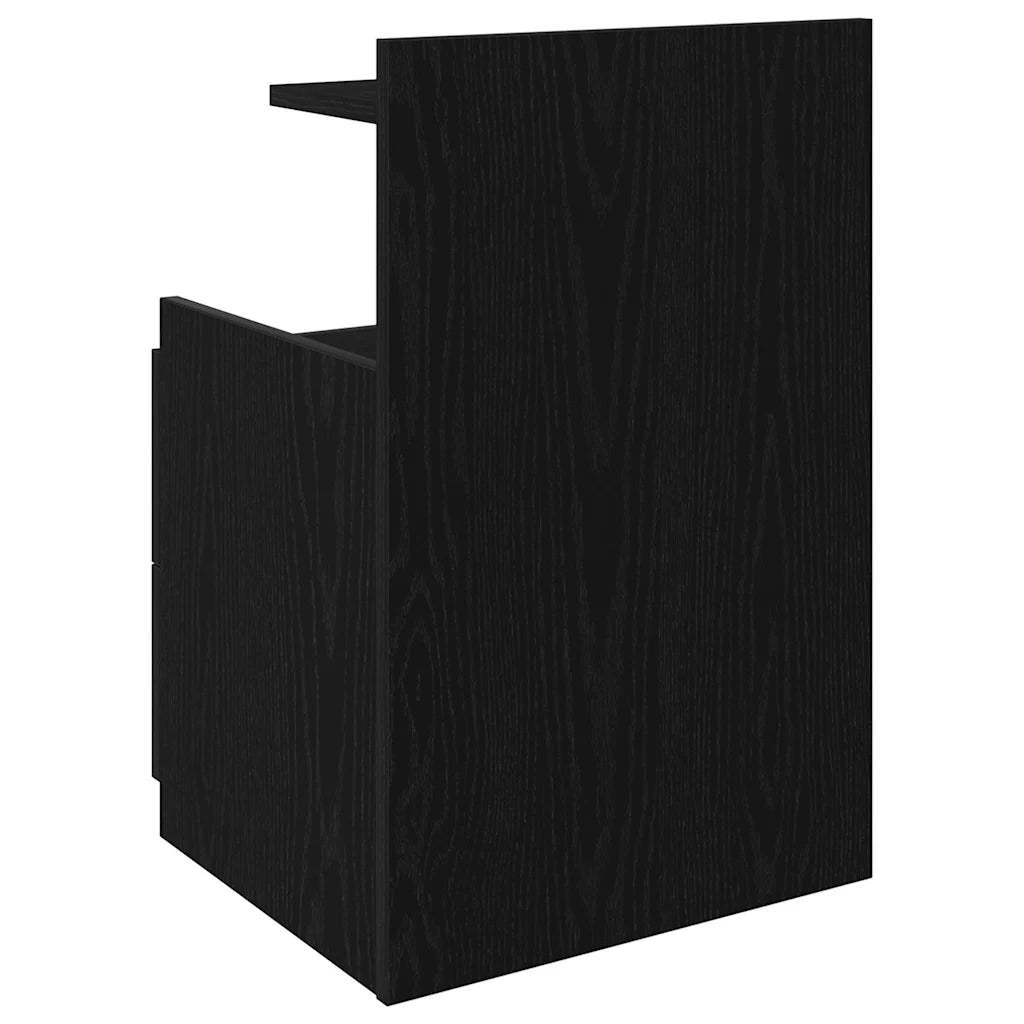Comodini 2 pz con 2 cassetti neri 40x36,5x62 cm 858635