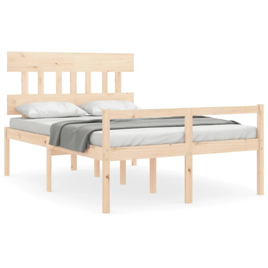 Letto per Anziani con Testiera-Struttura Letto per Anziani Small Double in Legno Massello 275641