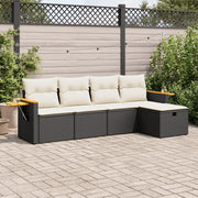 Set Divani da Giardino 5 pz con Cuscini in Polyrattan Nero 3325955
