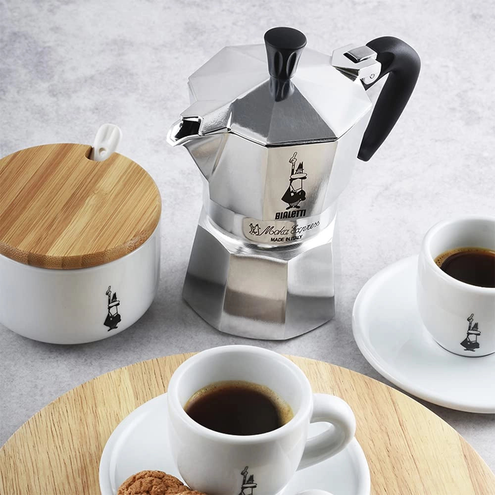 Caffettiera Moka Express Restyling 1 Tazza in Alluminio con Manico Ergonomico Made in Italy Bialetti