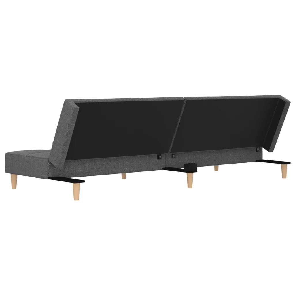 Divano letto | Sof¨¤ letto | Letto singolo a 2 Posti con 2 Cuscini Grigio Chiaro in Tessuto