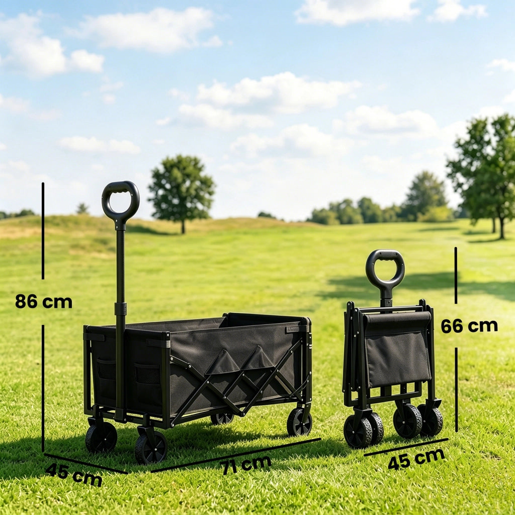 Carrello da Giardino Piegevole ¨C zephmum ¨C 80L Grigio