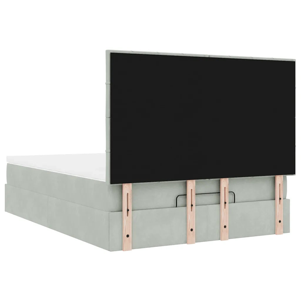 Struttura Letto Pouf con Materassi 140x200 cm in Velluto 3314324