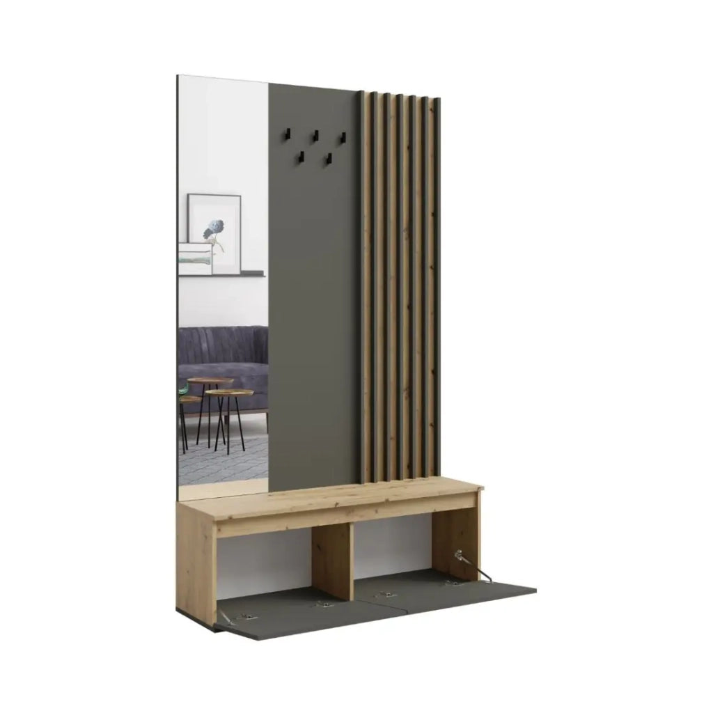 Set mobile da ingresso con appendiabiti e specchio + cassettiera - Collezione Mone
