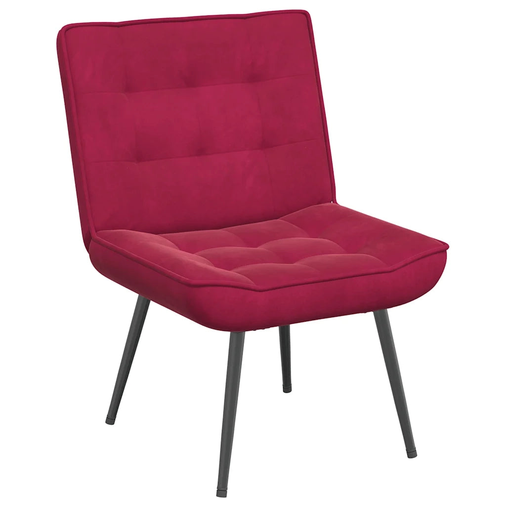 Sedia Relax 64x74x84 cm Rosso Vino in Velluto 4012321