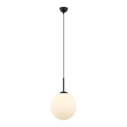 Sospensione minimal sfera vetro nero/bianco E27 Italux