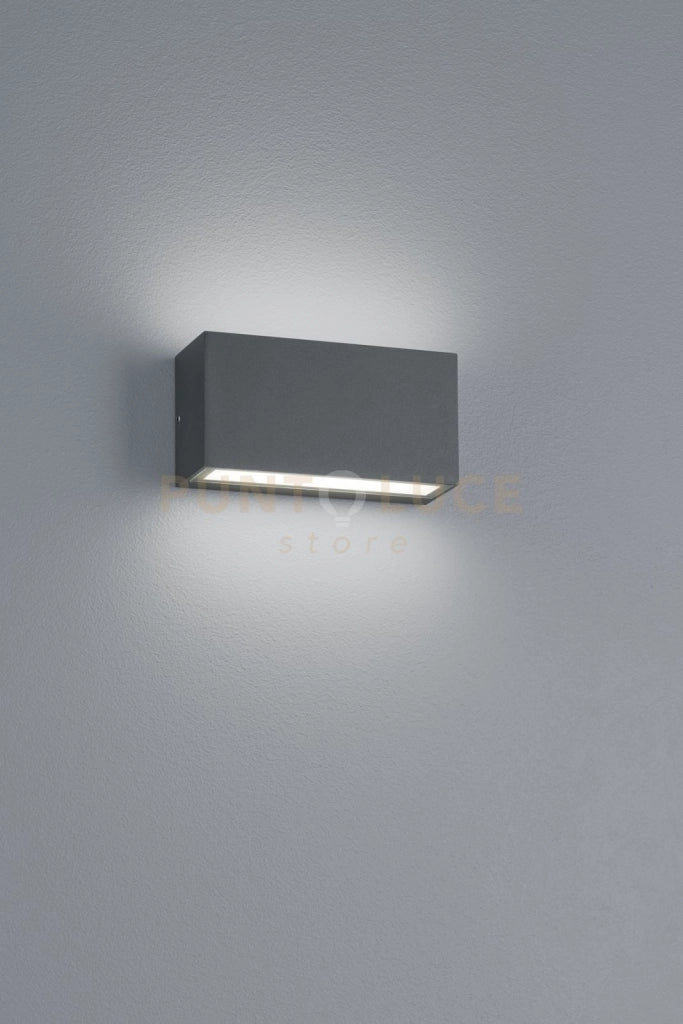 TRENT APPLIQUE 2 LED 9W 1100lm, 3000K ANTRACITE BI-EMISSIONE L.14 X H.5CM IP65