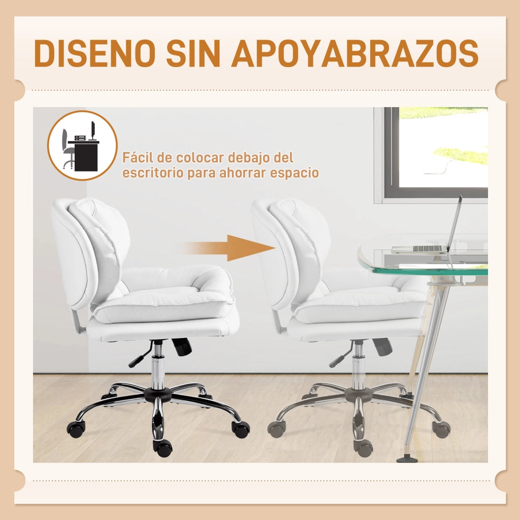 Sedia da Ufficio Girevole con Schienale Alto ¨C Xylo ¨C Bianco, Seduta Imbottita, Altezza Regolabile
