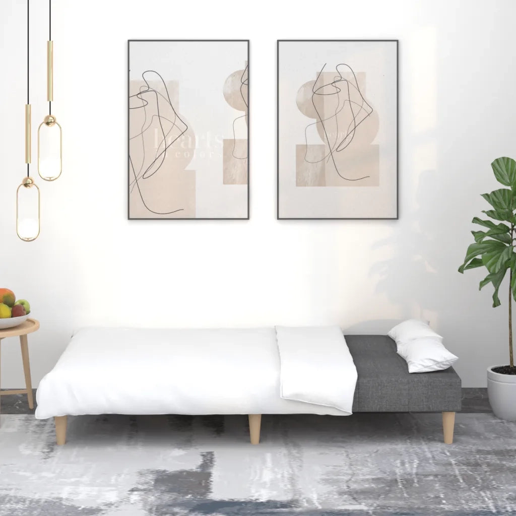 Divano letto | Sof¨¤ letto | Letto singolo a 2 Posti Grigio Scuro in Tessuto
