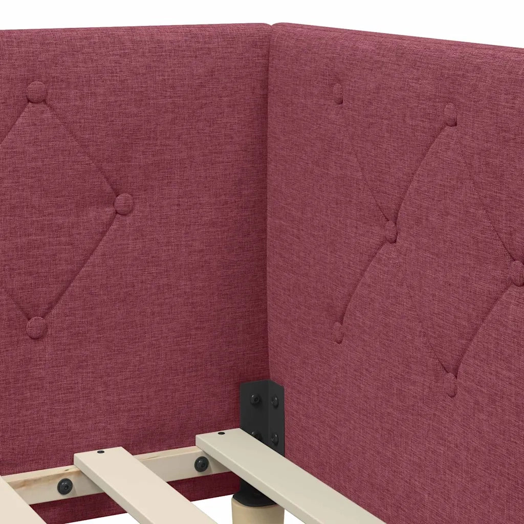 Cornice del letto ad angolo Rosso Vino 80 x 200 cm Tessuto 42016556