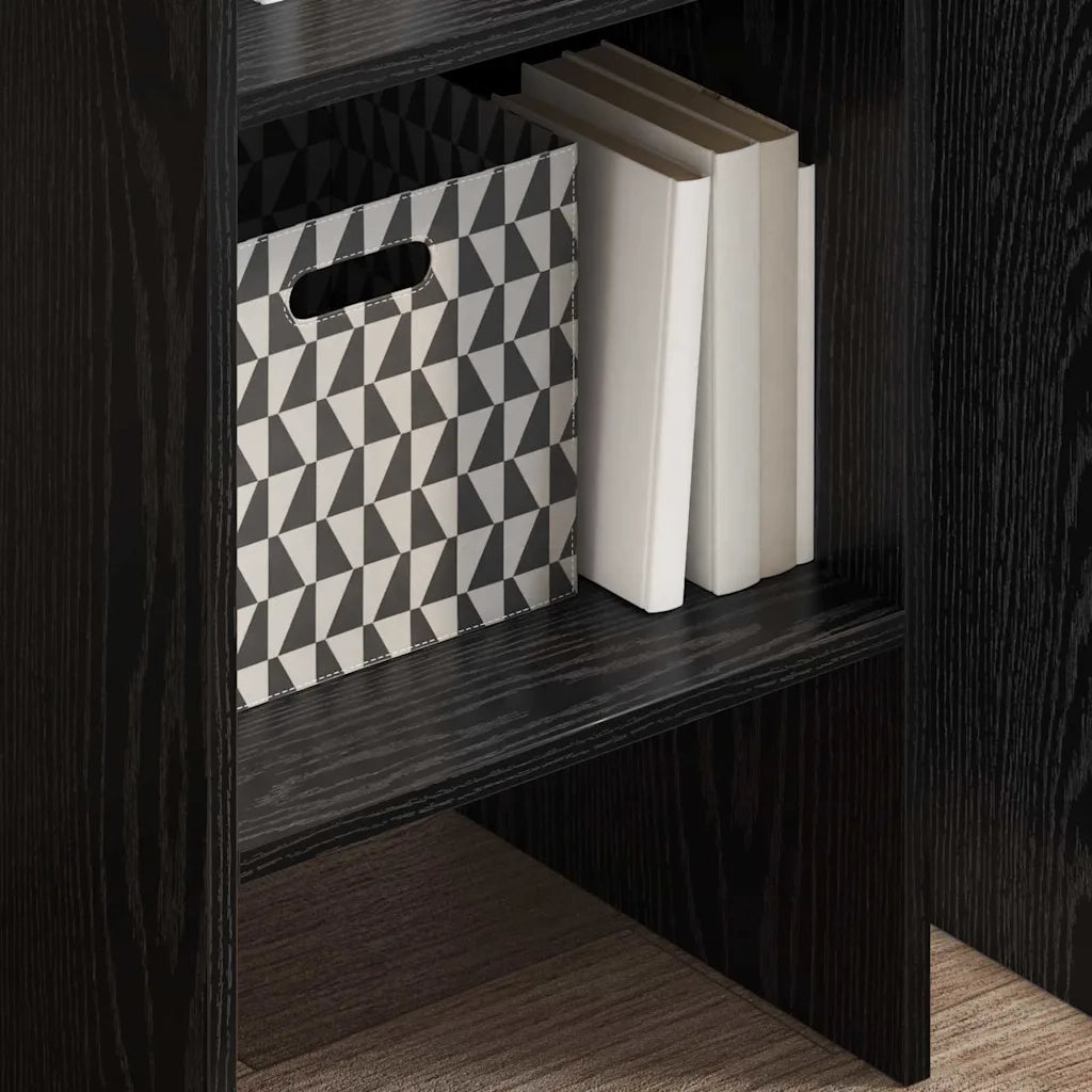 Armadio per Libri 5 livelli 40 x 35 x 180 cm Rovere Nero 875020