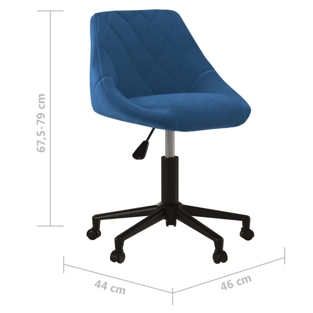 Sedia da Pranzo Girevole Blu in Velluto 3089036