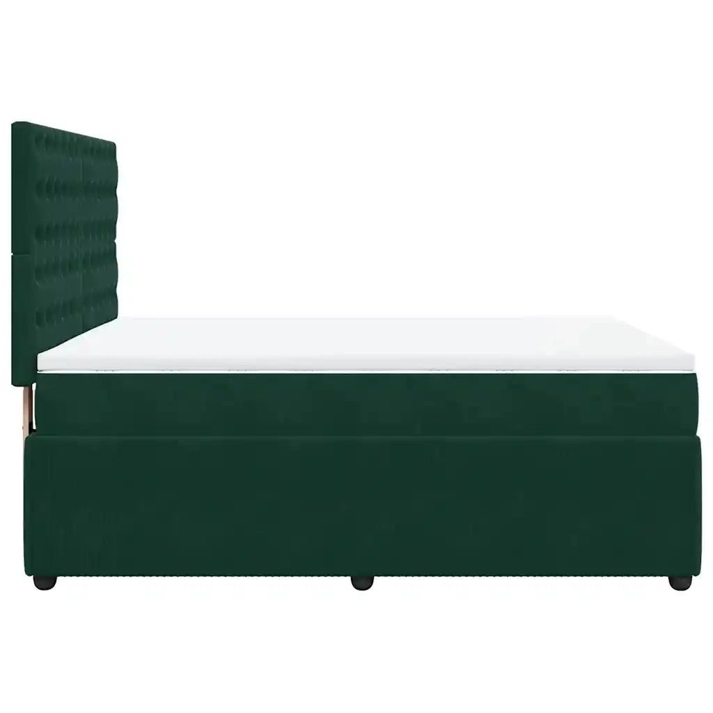 Giroletto a Molle con Materasso Verde Scuro 160x200 cm Velluto 3294697