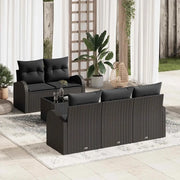 Set Divano da Giardino Nero 55 x 55 x 37 cm polyrattan 3345923