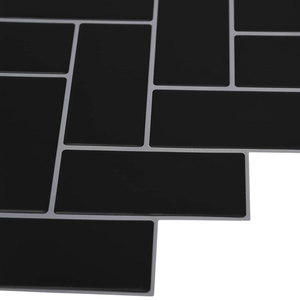 Piastrella a Spina di Pesce 10 pz Nero 30 x 30 cm CFW6333171