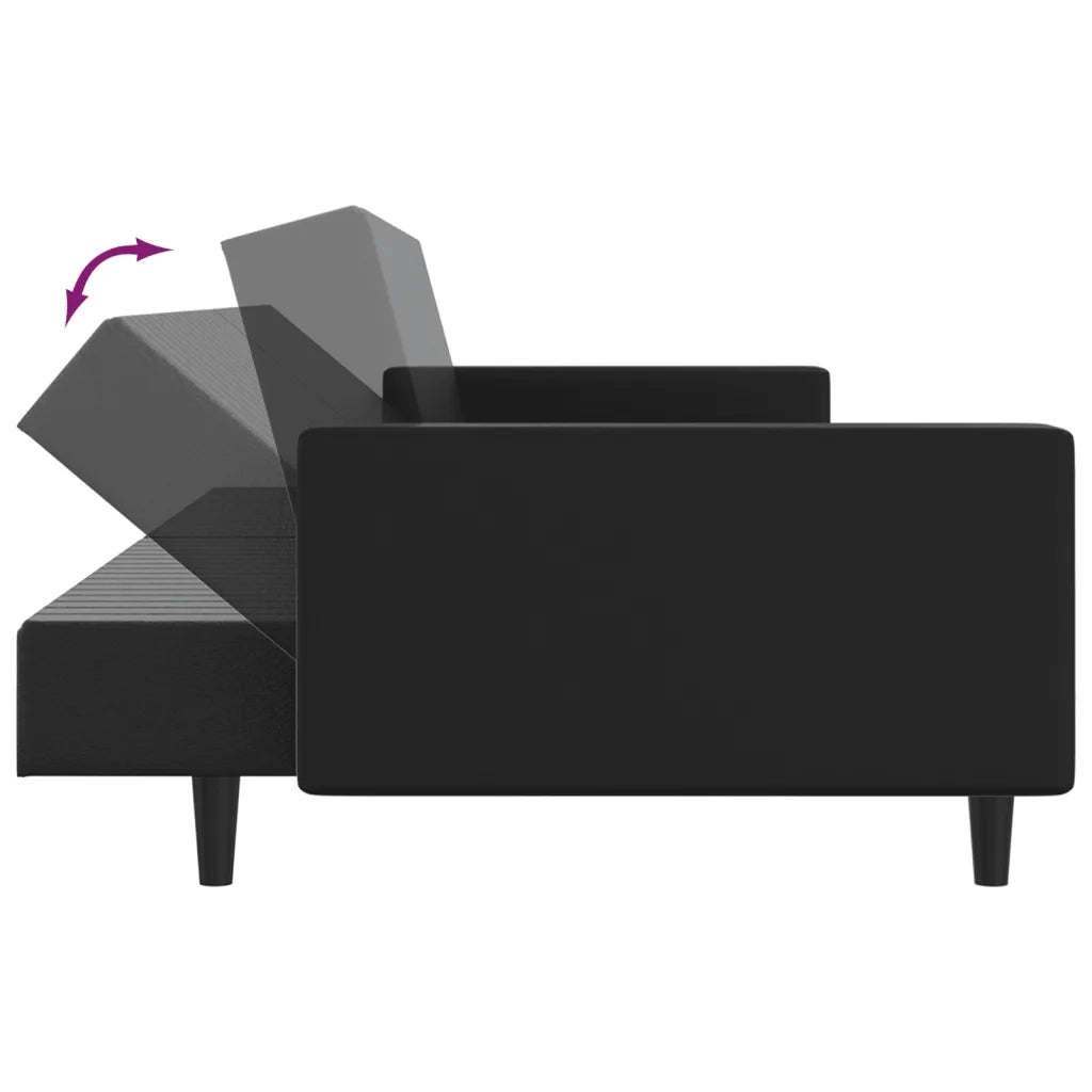Divano letto | Sof¨¤ letto | Letto singolo a 2 Posti Nero in Similpelle