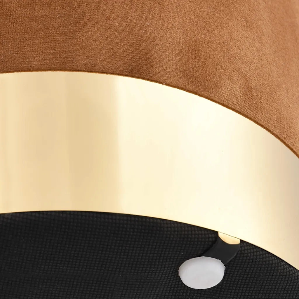 Sgabello Marrone e Oro in Velluto 28 x 36 cm CFW5022340