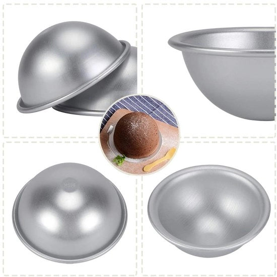 Forma di torta a forma di mezza sfera 8 cm - Fornello in alluminio - Forma di mousse - Forma di torta - Adatto per principianti - Duraturo e affidabile