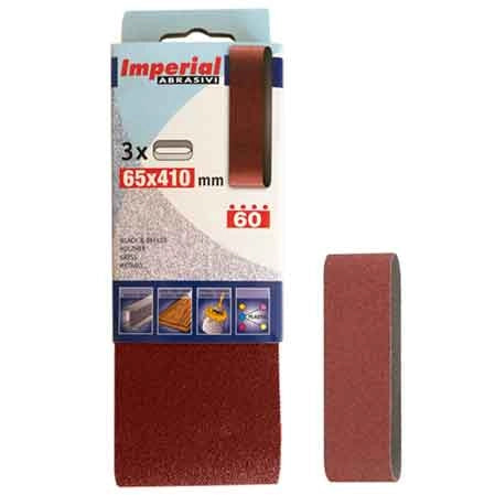 NASTRO ABRASIVO 65X410 MM Grana 80 - 3 pezzi - IMPERIAL ABRASIVI
