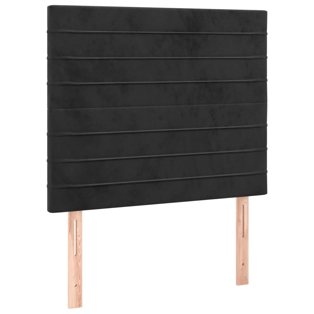 Letto a Molle con Materasso e LED Nero 80x200 cm in Velluto