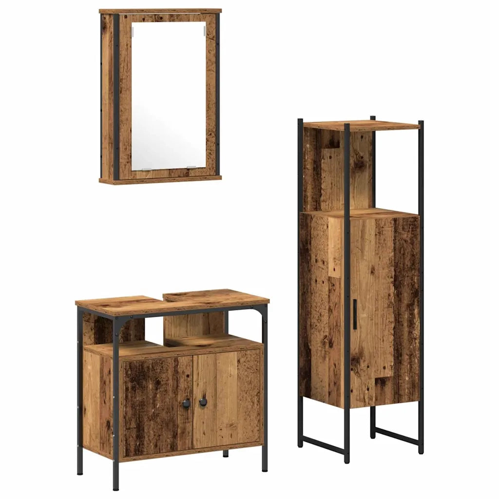 Set di mobili per il bagno 3 pcs Marrone 33 x 33 x 120.5 cm 3332560