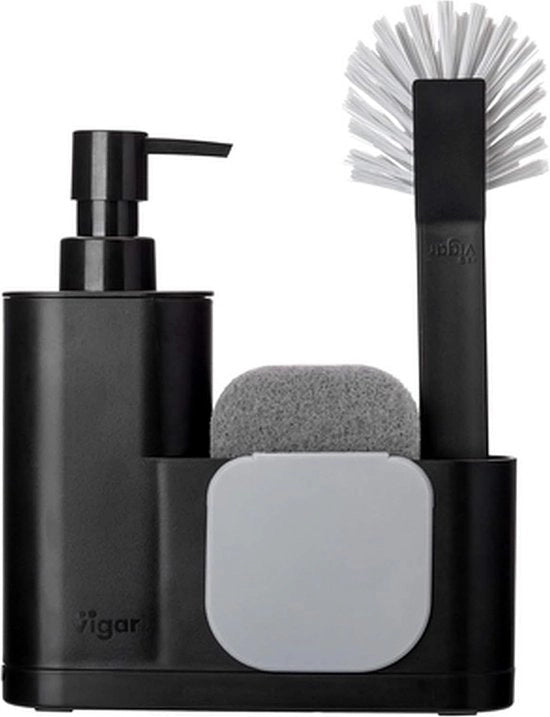 Organizzatore per rubinetti con dispenser di sapone, 4 pezzi