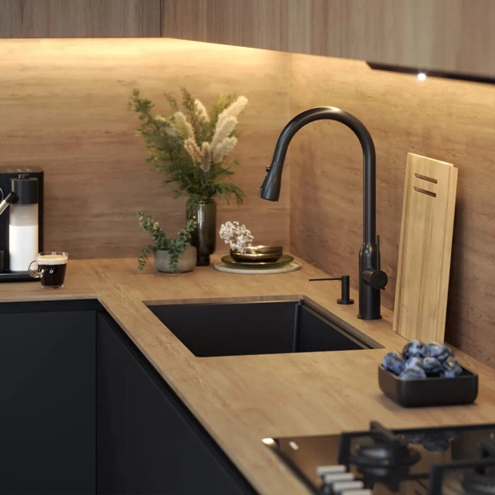 Lavello In Granito Logan 110 Black Tappo nero
