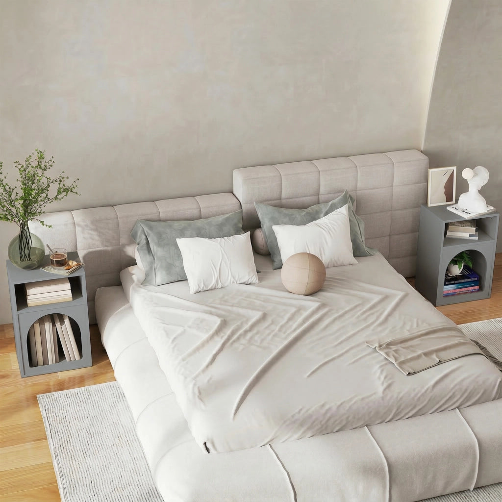 Set 2 comodini con ripiano aperto design moderno ¨C Xylo ¨C grigio 40x30x60 cm