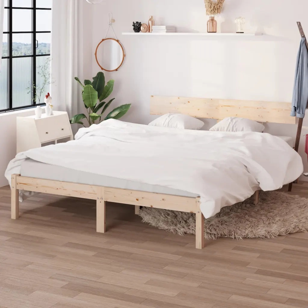 Letto matrimoniale | Letto per adulti | Giroletto in Legno Massello 120x190 cm Small Double