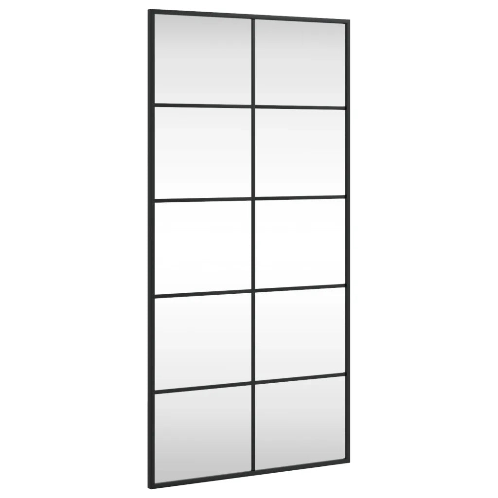 Specchio da Parete Nero 50x100 cm Rettangolare in Ferro 358649