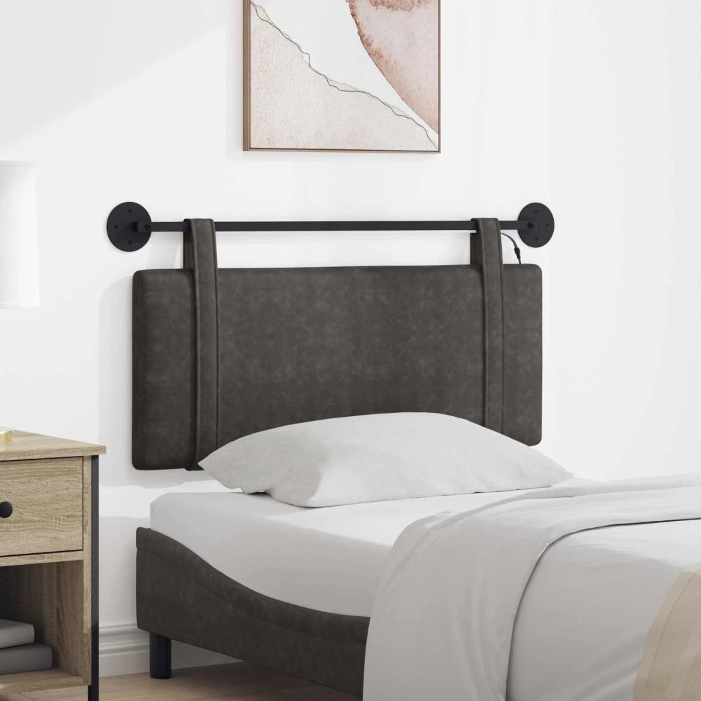 Testiera sospesa Con luce LED Nero PU Antico 3423889