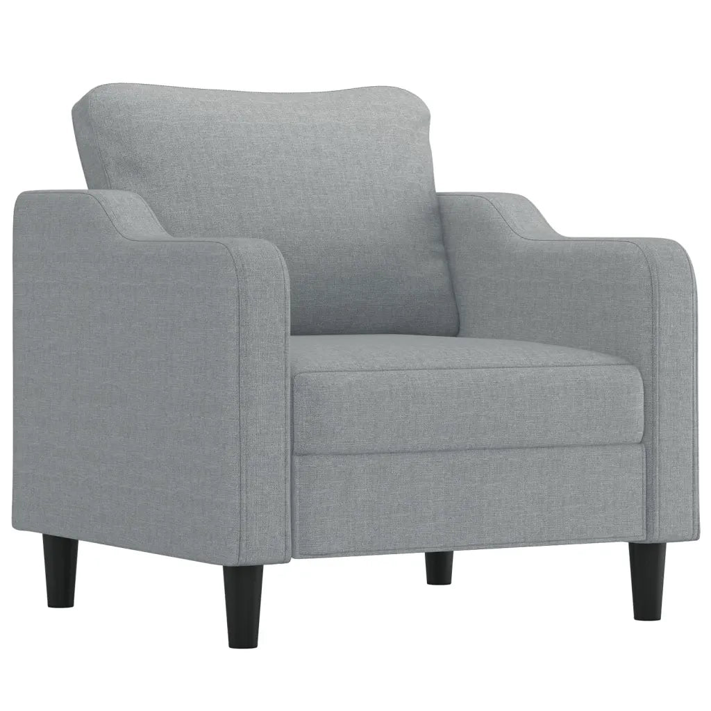 Set di Divani 4 pz con Cuscini Grigio Chiaro in Tessuto