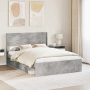 Struttura del letto con stoccaggio e testata Grigio Cemento 3414222