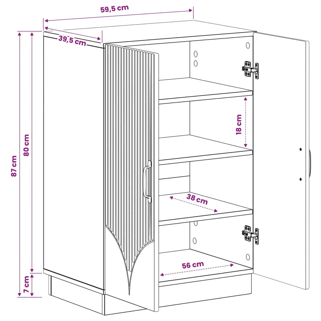 Mobile per scarpe HOORN 59,5 x 39,5 x 87 cm Nero 897306