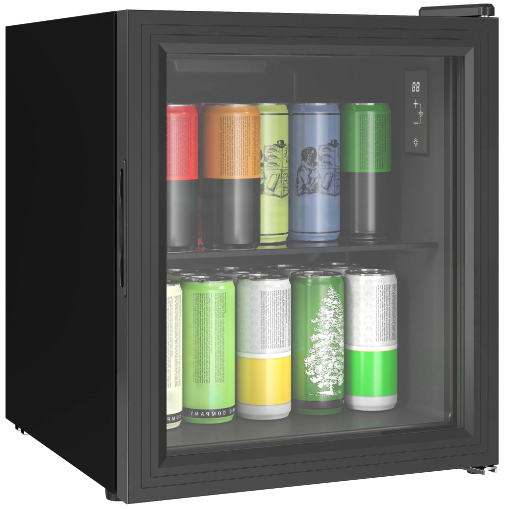 Mini Frigo da Ufficio 46L ¨C Xylo ¨C 59 Lattine, Porta Doppio Vetro Temperato, Nero