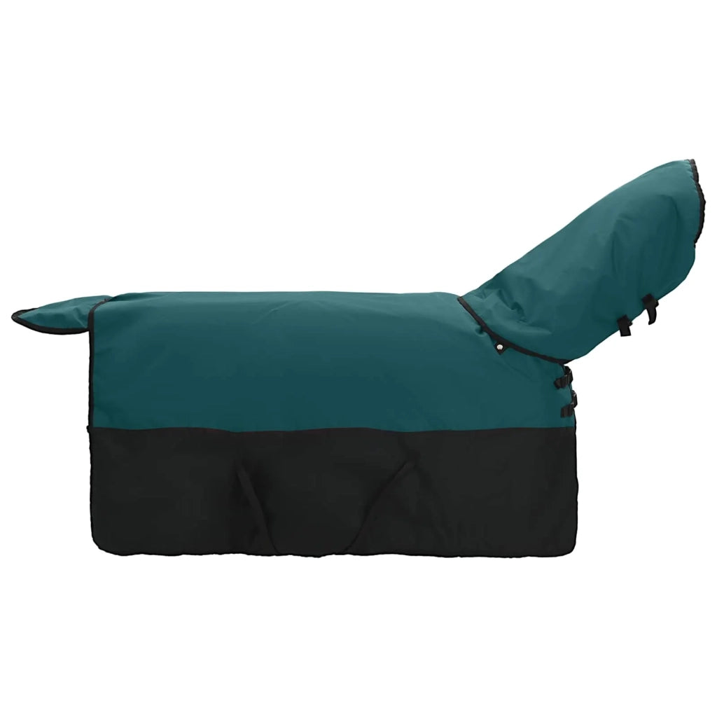 Coperta per Cavalli Verde Scuro e Nero 155 cm Poliestere 42013145