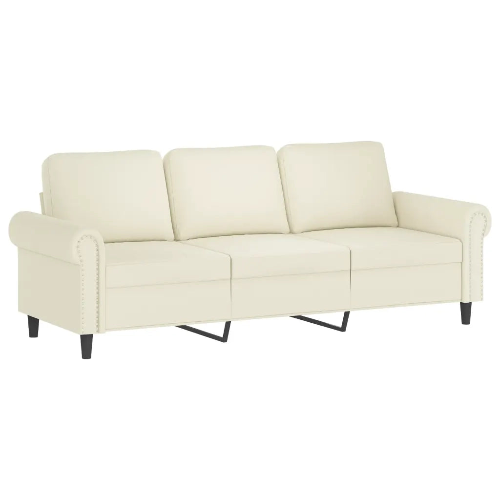 Set di Divani 4 pz con Cuscini Crema in Velluto 3202208