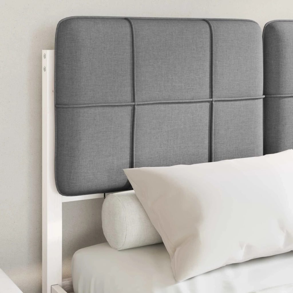 Letto con Testiera Rivestita-Struttura Letto con Testiera Grigio chiaro 120 x 190 cm 969347