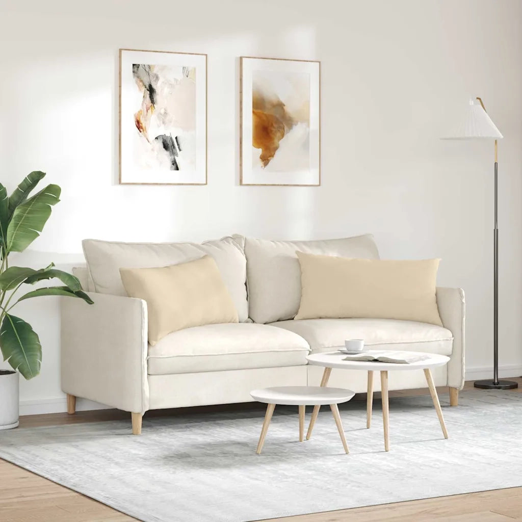 Cuscini da Divano 2 pcs Crema 80 x 40 cm Tessuto 42013729