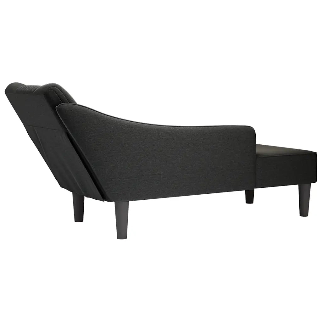 Sdraio con Bracciolo Destro in Tessuto Nero 4009802