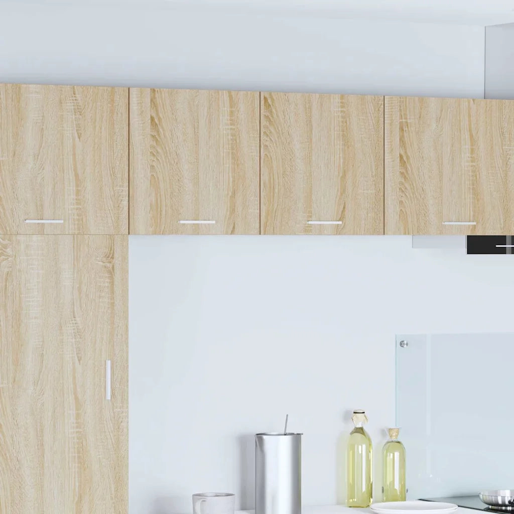 Armadio pensile con porta Riga 2 pcs Quercia Sonoma e Bianca 884135